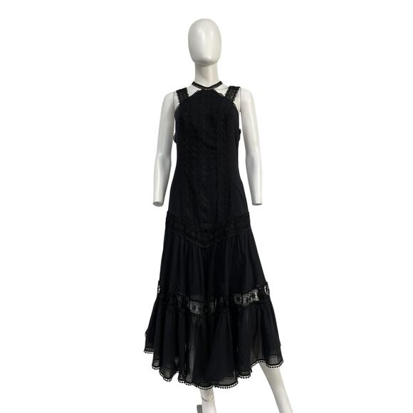 Charo Ruiz Black Cotton Midi Dress Size M - Picture 1 of 4